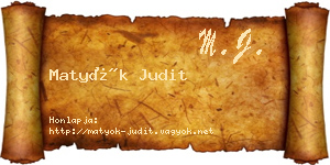 Matyók Judit névjegykártya